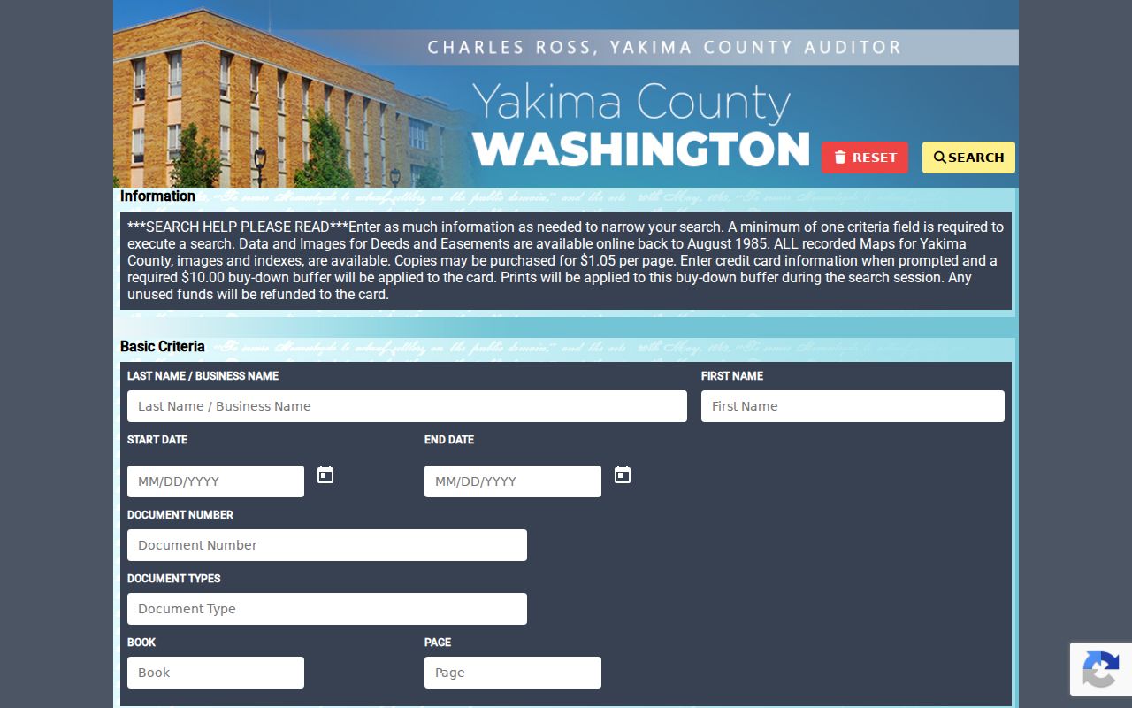 Yakima residents directory recorded document search