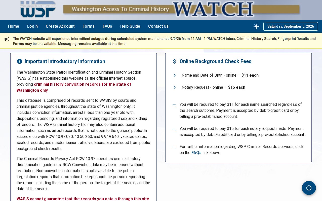 WSP WATCH screen used for a Yakima resident lookup
